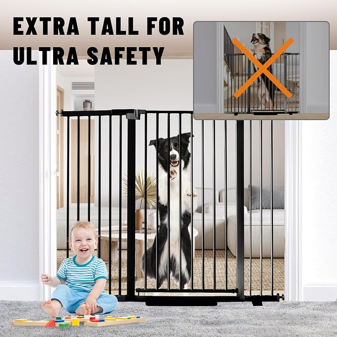 41" Tall Safety Pet Gate, Adjustable 29.92"-49.21" Wide, No Drilling Pressure - Image 4