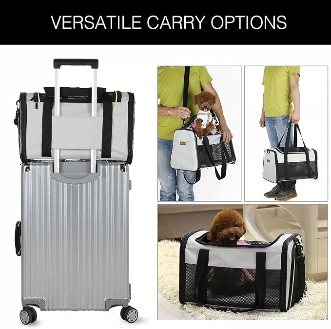 Cat Carrier - Portable Foldable Dog Pet Carrier, Soft-Sided Pet Bag up to 28 Lbs - Image 6