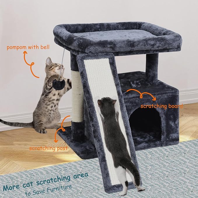 Small Cat Tree Tower for Indoor Use – Stable Condo - Image 2