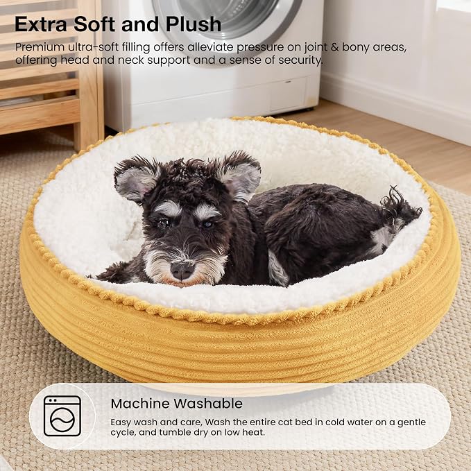 Love's cabin Round Donut Cat and Dog Cushion Bed, 25in Pet Bed - Image 7