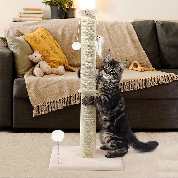 36 Inch Tall Cat Scratching Post – Sisal Cat Scratcher - Image 7