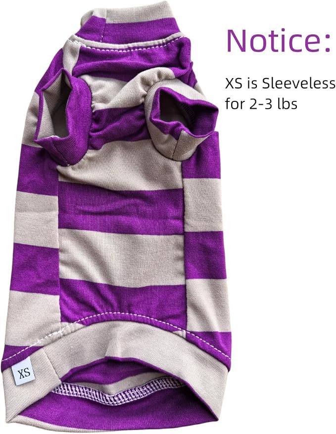 Vintage Stripes Sphynx Hairless Cats Shirt Cotton Cat Turtleneck Pet Clothes - Image 2