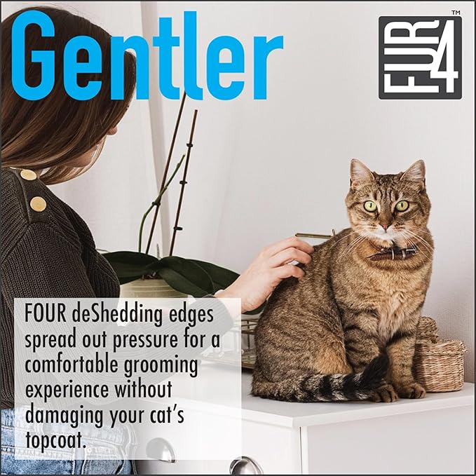 FUR4 deShedding Cat Brush for Short Hair Cats – Pet Hair Brush - Image 3