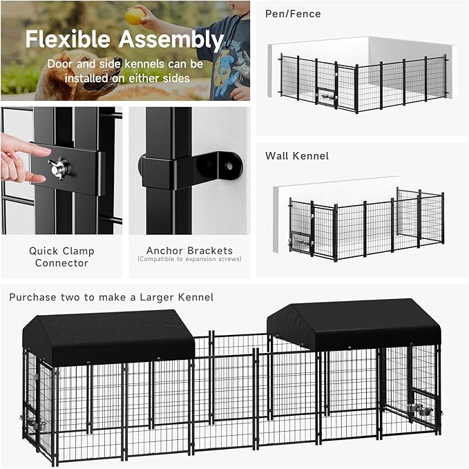 2PCS Dog Kennel Outdoor, Outside Dog Kennel - Image 7