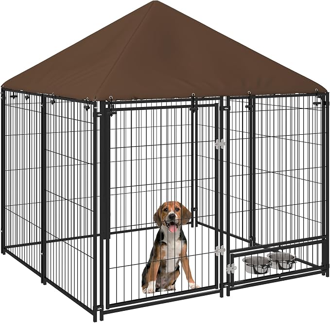 PawHut Outside Dog Kennel, 4.6' x 4.6' x 5' Puppy Play Pen by PawHut