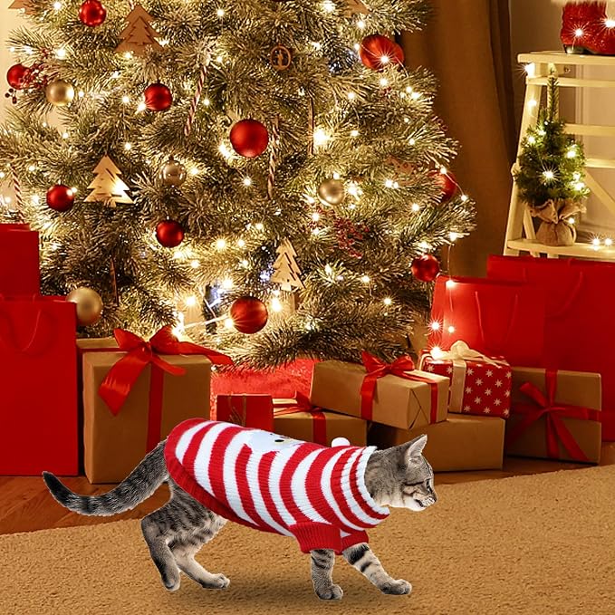 Cat Dog Christmas Sweater Pet Winter Warm Coat Pajamas Small Dog Sweaters - Image 5
