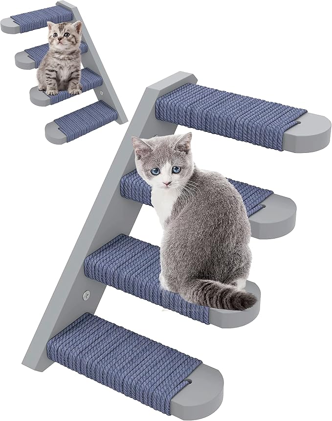Skywin Cat Wall Steps, 2 Pack Wooden Color Solid Rubber Cat Stairs by Skywin