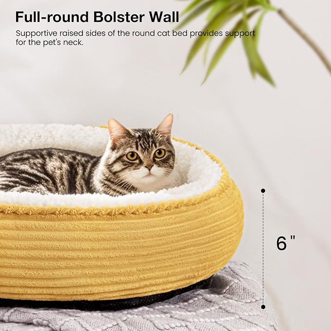 Love's cabin Round Donut Cat and Dog Cushion Bed, 20in Pet Bed - Image 5