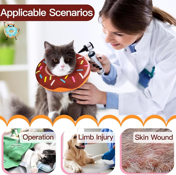 Cat Cone Collar Soft, Cute Cat Donut Collar After Surgery, Adjustable Kitten - Image 3