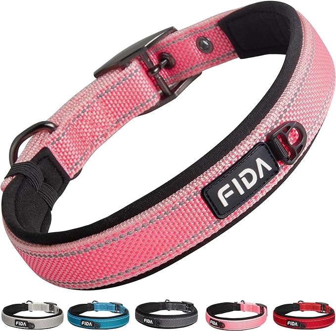 Fida Heavy Duty Dog Collar, Ultra Comfortable Soft Neoprene Padded, Adjustable by Fida