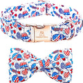 Lionheart glory American Flag Dog Collar, 4 of July Dog Bow Collar Heavy Duty by LionheartGlory