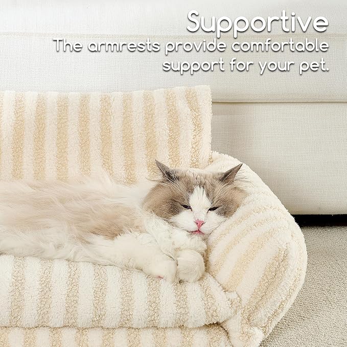 Hollypet Cat Bed Fluffy Plush Mutifuctional Double-Layer Soft Pet Couch - Image 4