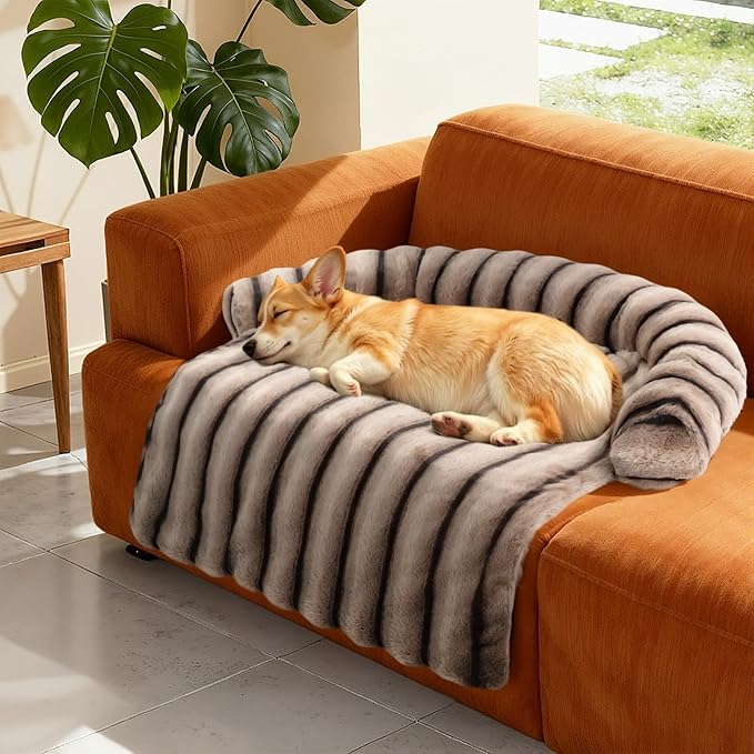 Large Dog Couch Bed, Fluffy Washable Couch Protector by WATANIYAPET