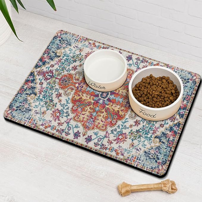 Pet Feeding Mat for Floors Waterproof Dog Mat for Food and Water Absorbent - Image 3