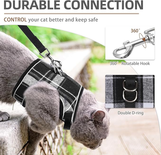 PUPTECK Soft Mesh Cat Vest Harness and Leash Set Puppy Padded Pet Harnesses - Image 4