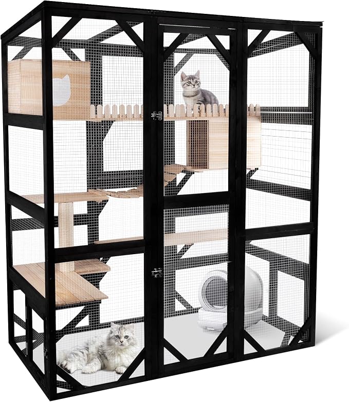 Large Catio Outdoor Cat Enclosure Window 73" H Walk-in Cat House Kitty Cage - Image 8