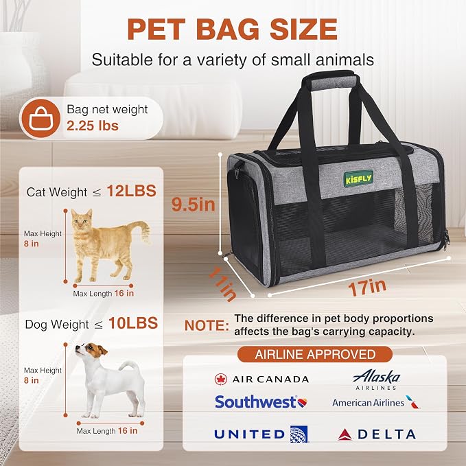 TSA Approved Pet Carrier in Cabin, Top-Open Portable Dog Carrier - Image 5
