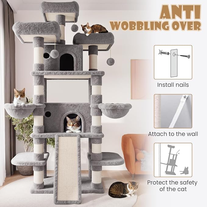 SHA CERLIN 81 Inches Extra Large Cat Tree - Image 6