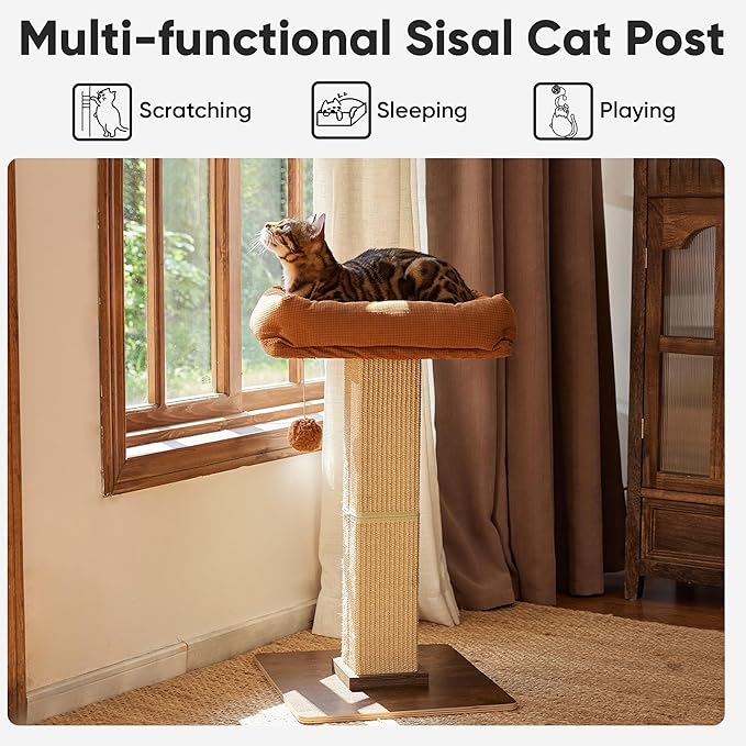 FUKUMARU Cat Scratching Post, Retro-Style Tall Scratch Posts - Image 2