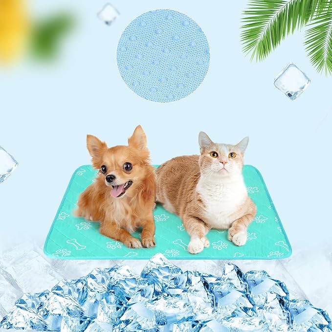 BEAUTYZOO Upgraded Dog Self Cooling Mat Ice Silk Chill Pads by BEAUTYZOO