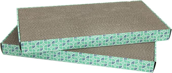 Kitty City Cat Scratcher– 2-Pack Durable Corrugated Cardboard Scratch Pads by KittyCity