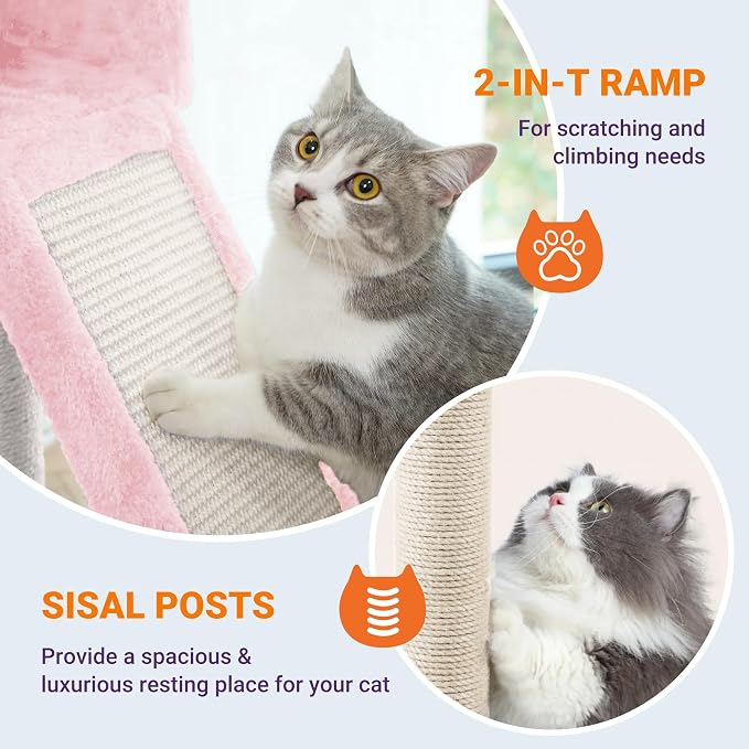 Allewie 81 Inches Tall Cat Tree/Multi-Level Large Climbing Tree House and Towers - Image 5