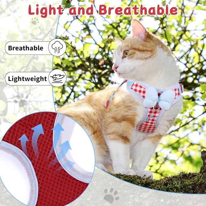 Cat Vest Harness and Leash Set for Walking Escape Proof, Adjustable Kitten - Image 6