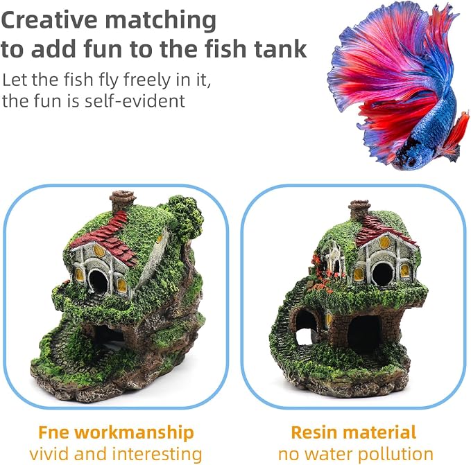 Aquarium Decor Hideaway Cave, Betta Fish Tank House Accessories - Image 5