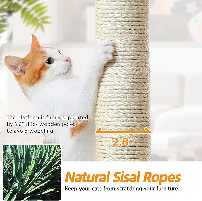 Yaheetech 79 inches Cat Tree Multi-Level Cat Tower - Image 6