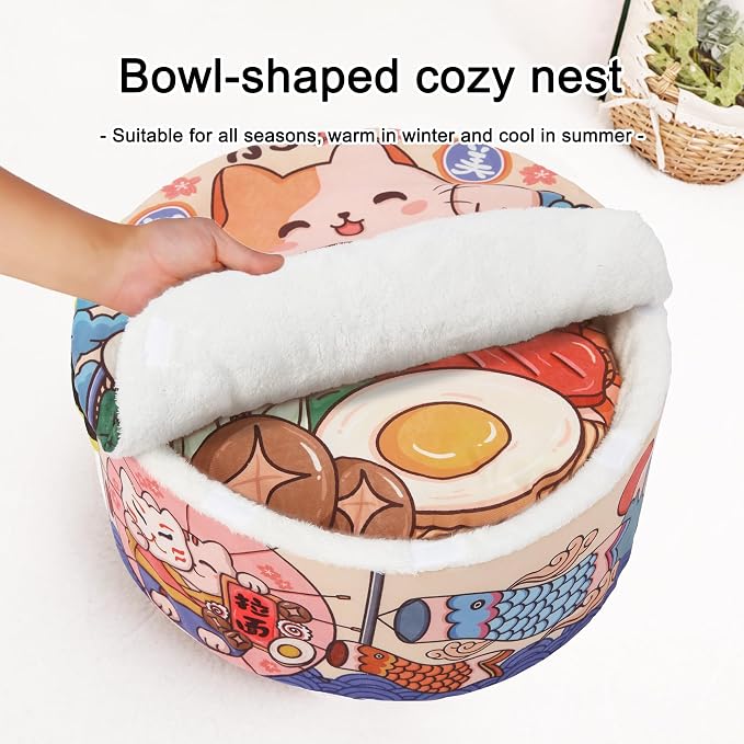 寵幸 Ramen Noodle Dog & Cat Bed, Keep Warm and Super Soft Creative Pet Nest - Image 3