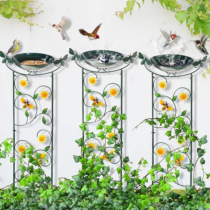 HONGLAND 36.5" Metal Bird Bath - Image 9