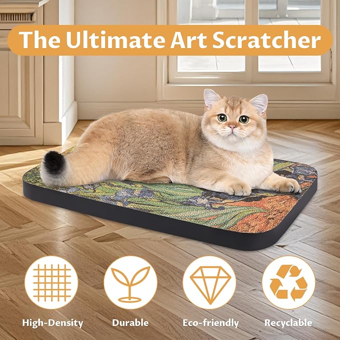 Art Cat Scratcher, Wall-Mountable Cat Scratching Board, Cat Wall Scratcher - Image 4