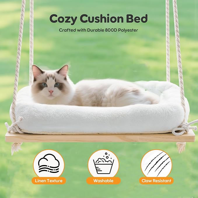 Cat Window Perch, Rustic Cat Hammock Bed - Image 6