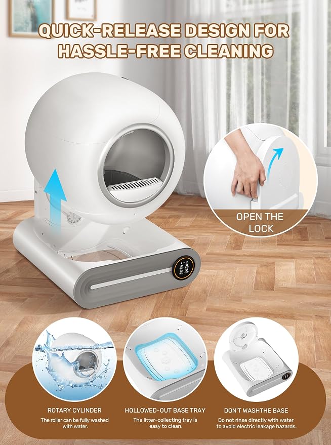 Automatic Litter Box, 65L+9L Extra Large, APP Control, Deodorization, 3 Rolls - Image 6