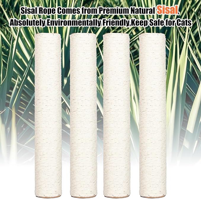 PowerKing Natural Sisal Replacement Scratching Post, 4 Pieces M8 Cat Scratch - Image 5