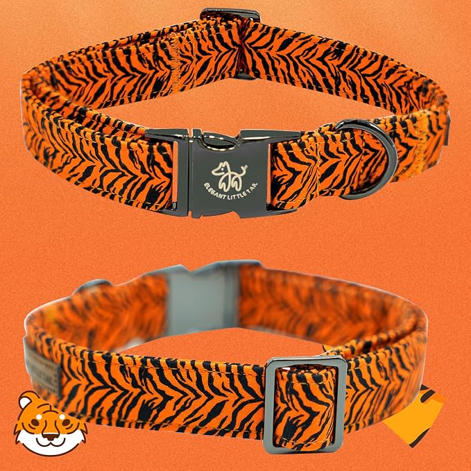 Elegant little tail Dog Collar, Tiger Print Pet Collar Fashion Boy Dog Collars - Image 4