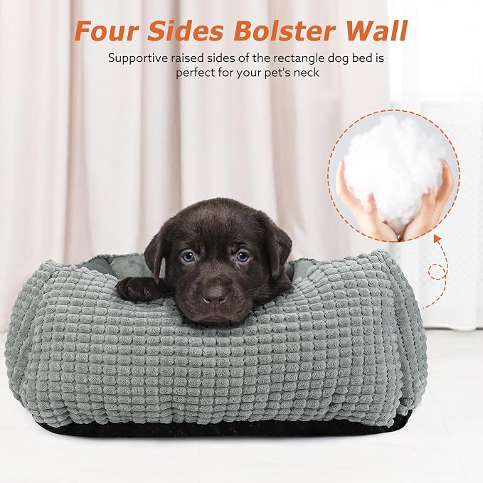 MIXJOY Large Dog Bed for Large Medium Small Dogs, Rectangle Washable Orthopedic - Image 3
