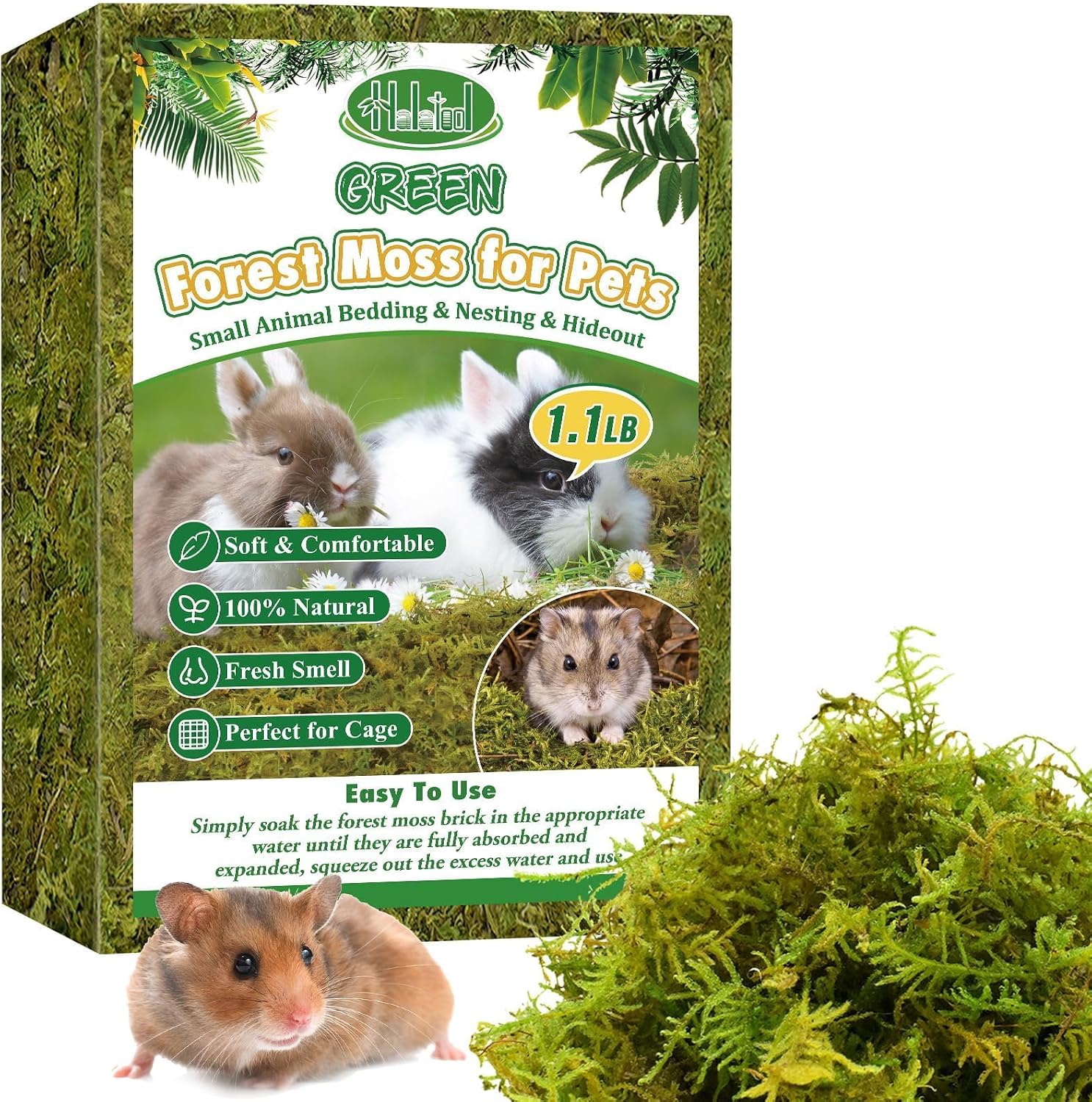 Halatool Hamster Moss Bedding, 25QT, 1.1LB - GlobalHabitat Supply
