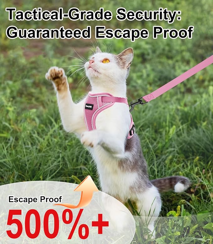 Cat Harness and Leash for Walking Escape Proof Soft Adjustable Cat Leash - Image 6
