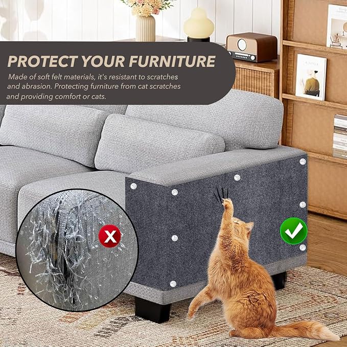 78.7"X15.8" Cat Scratching Mat, Self-Adhesive Cat Scratch Carpet, DIY Cats - Image 3