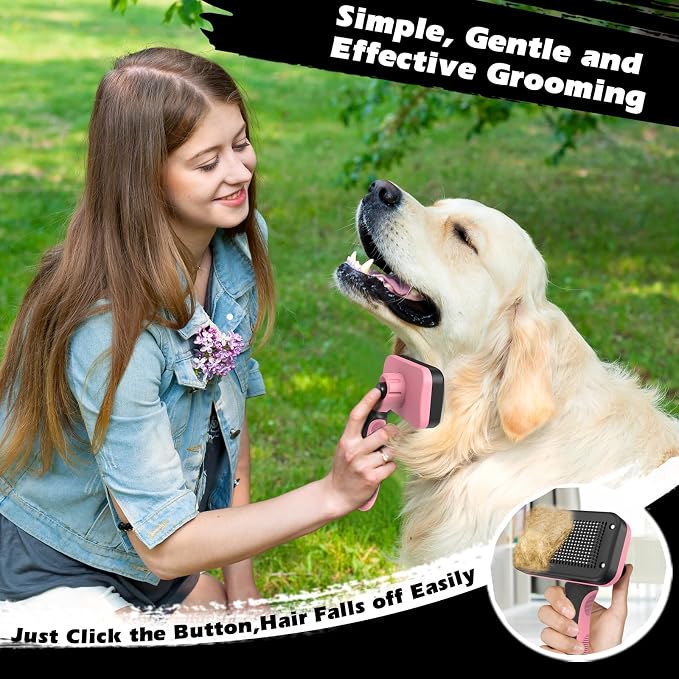 3PCS Self Cleaning Slicker Brush & Pet Grooming Rake & Flea Comb - Image 5