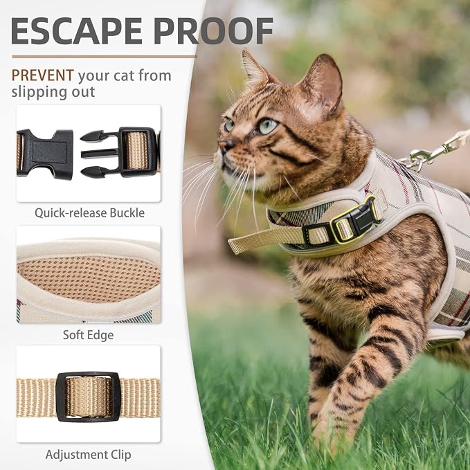 PUPTECK Soft Mesh Cat Vest Harness and Leash Set Puppy Padded Pet Harnesses - Image 3