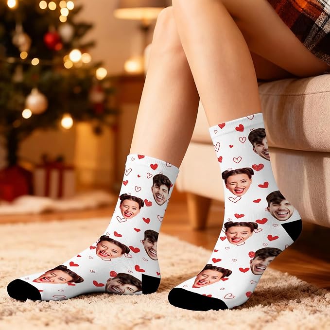 D-Story Custom Face Socks, Personalized Photo Picture on Socks, Unisex Athletic - Image 8
