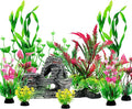 Fish Tank Accessories Aquarium Plants, Aquarium Decorations Plants by QUOZUO