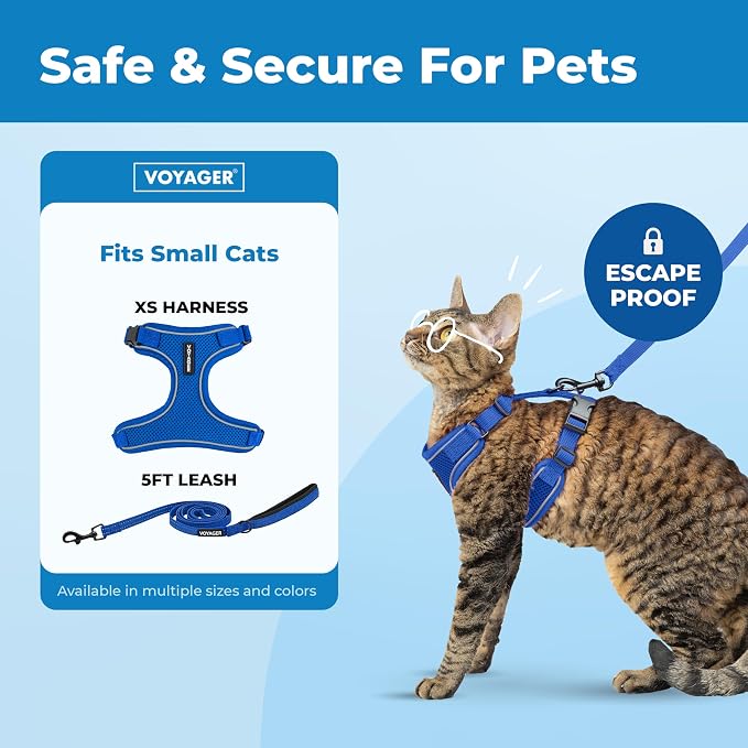Voyager Escape-Proof Step-in Lock Cat Harness & 5ft Neoprene-Handle Leash Set - Image 2
