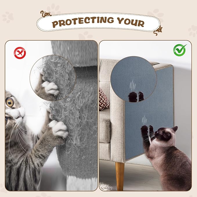 Eunice Cat Scratching Mat, Self-Adhesive Cat Scratch Carpet, Trimmable - Image 4