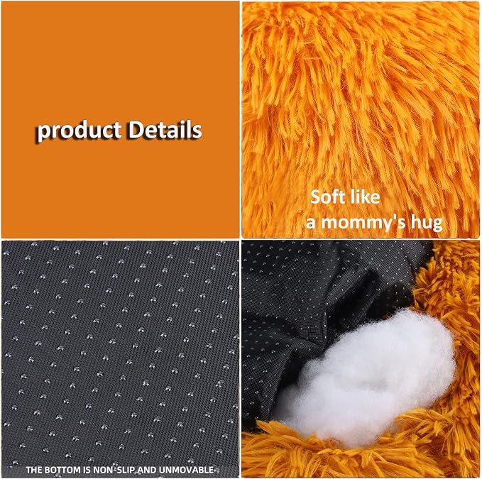 Calming Donut Dogs Beds for Small Dogs Washable, 19inch Fluffy Round Puppy Bed - Image 3
