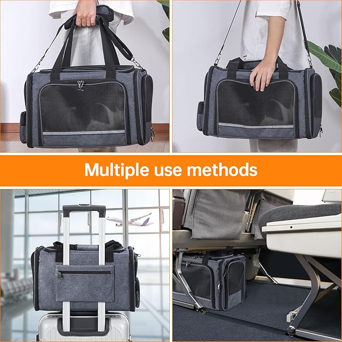 Cat Carrier Pet Travel Carrier by Airplane Approved Under seat, TSA Airline - Image 5