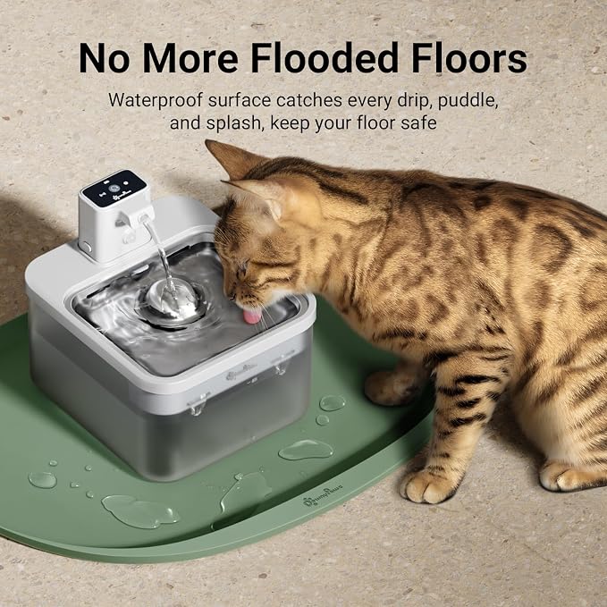 DownyPaws Cat Food Mats for Floors Waterproof, BPA Free Silicone Pet Feeding Mat - Image 3