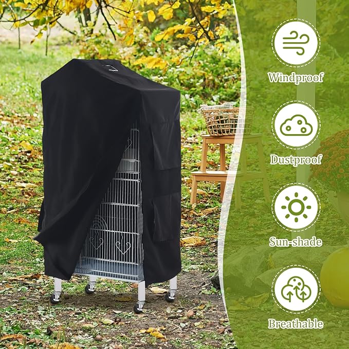 Bird Cage Cover Birdcage Cover, Washable Protection Blackout Cover Waterproof - Image 3